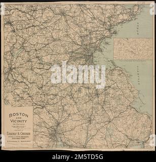 Boston e dintorni. Include l'inserto: Parte della sezione business di Boston. 'Complimenti di Edgerly & Crocker, Stock & Note Brokers, obbligazioni di investimento.'... , Massachusetts , Suffolk , contea , Boston Foto Stock