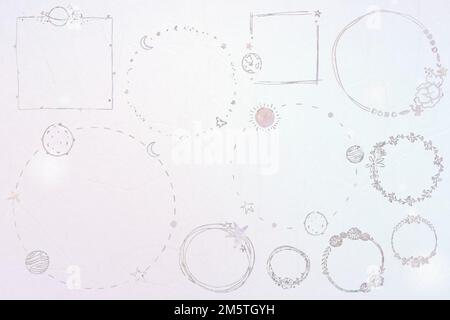Set di cornici per olografia vettoriale pastello Illustrazione Vettoriale