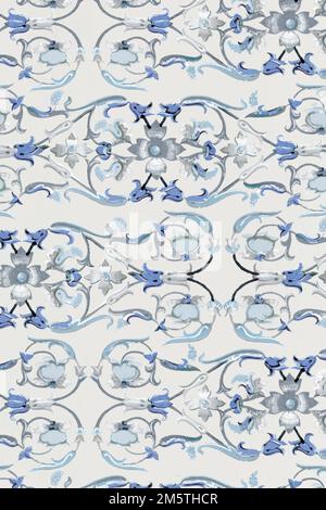 Blu marino motivo floreale sfondo vettore Illustrazione Vettoriale