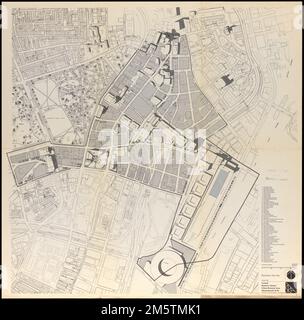Area di rinnovamento urbano del distretto commerciale centrale Massachusetts r-82 : piano illustrativo del sito. Mostra 57 luoghi di interesse. Indica anche le proprietà da mantenere. Parte di un set di 7 mappe che raffigurano il centro di Boston quartiere finanziario centrale urbano area di rinnovamento... , Massachusetts , Suffolk , contea , Boston Downtown Boston Foto Stock