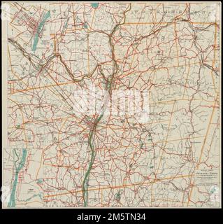 Road map del quartiere di Albany-Troy. Mostra i percorsi ciclabili in rosso. Mostra anche i confini di contea e città. Insets: Mappa del percorso del ciclista della città di Albany, 1898 -- Troy. Include testo descrittivo nella copertina.... , New York , Albany , Contea , Albany New York , Rensselaer , Contea , Troy Foto Stock