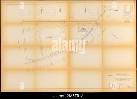Pacco D-10. Orientato verso nord a destra. Include il piano chiave. Parte di un kit di sviluppo per Parcel 10 nel centro di Boston Waterfront / Faneuil Hall urbano area di rinnovamento. Progetto Faneuil Hall Downtown Waterfront, progetto n. Massa R-77, Contea di Boston Suffolk - Massachusetts. Progetto Faneuil Hall Downtown Waterfront, progetto n. Massa R-77, Contea di Boston Suffolk - Massachusetts, Massachusetts , Suffolk , contea , Boston Foto Stock
