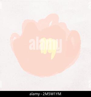 Illustrazione botanica vettoriale disegnata a mano con fiore di pesca Illustrazione Vettoriale