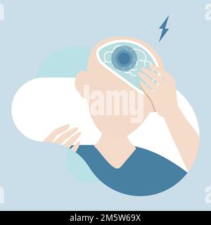 Uomo che mostra i sintomi di un vettore virale Illustrazione Vettoriale