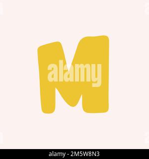 Vettore tipografico lettera M doodle Illustrazione Vettoriale
