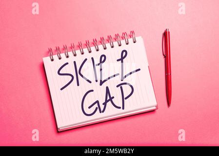 Didascalia concettuale - Gap di abilità. Concetto aziendale che fa riferimento alla debolezza o alla limitazione della conoscenza di una persona Foto Stock