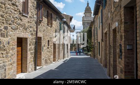 Montalcino, Val d'Orcia, Val d'Orcia, Patrimonio dell'Umanità dell'UNESCO, Provincia di Siena, Toscana, Italia Foto Stock