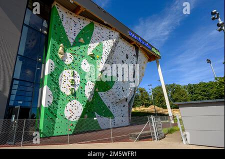 Centro di arrampicata DAV swoboda alpin, Kempten, Allgaeu, Baviera, Germania Foto Stock