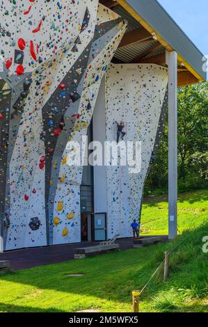 Centro di arrampicata DAV swoboda alpin, Kempten, Allgaeu, Baviera, Germania Foto Stock