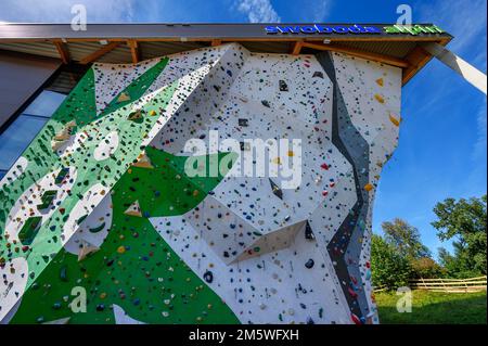 Centro di arrampicata DAV swoboda alpin, Kempten, Allgaeu, Baviera, Germania Foto Stock