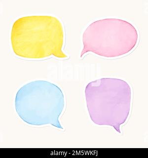 Set di adesivi disegnati a mano Vector Illustrazione Vettoriale