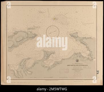 Dominion of Canada, Gulf of Saint Lawrence, amet Sound and anchorages (Nova Scotia) : da un'indagine britannica nel 1841. Rilievo mostrato dall'ombreggiatura e dalle altezze dei punti. Profondità indicate da scandagli e linee di forma... Suono amet e ancoraggi (Nuova Scozia). Amet Sound e ancoraggi (Nova Scotia), Canada , Nova Scotia ,provincia , amet Sound Foto Stock