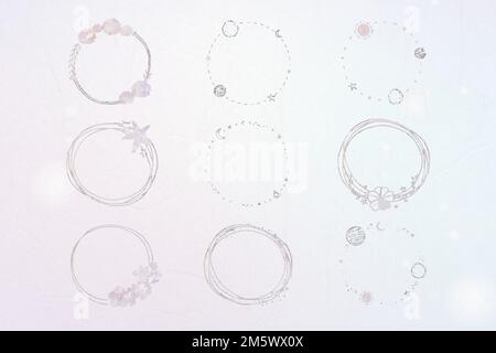 Set di cornici per olografia vettoriale pastello Illustrazione Vettoriale