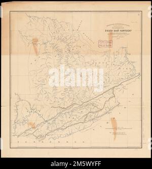Mappa preliminare del Kentucky sudorientale. Rilievo mostrato da hachures e altezze del punto. Primo meridiano: Washington.... , Kentucky Foto Stock