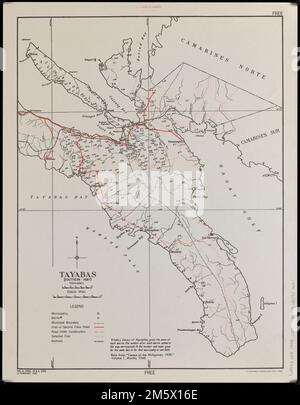 Tayabas (parte meridionale). No A 3494--R & A, OSS; 15 FEBBRAIO 1945. 'Base da: 'Census of the Philippines, 1939,' Volume 1, Manila, 1940.'... , Filippine , Provincia di Quezon ,provincia Foto Stock