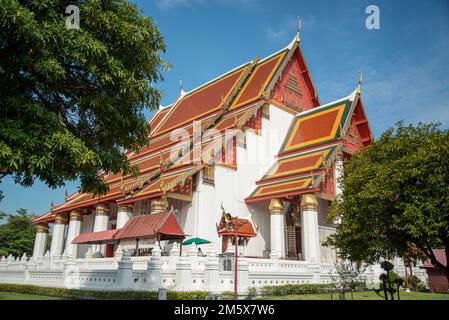 Il Wat Viharn Phra Mongkhon Bophit Tempio nella città Ayutthaya nella provincia di Ayutthaya in Thailandia, Thailandia, Ayutthaya, novembre, 2022 Foto Stock