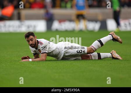 31st dicembre 2022; Molineux Stadium, Wolverhampton, West Midlands, Inghilterra; Premier League Football, Wolverhampton Wanderers contro Manchester United; Bruno Fernandes del Manchester Utd Foto Stock