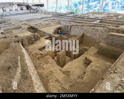 11 dicembre 2022, San Miguel del Milagro, Tlaxcala, USA: Il sito archeologico di Cacaxtla vicino al villaggio di San Miguel del Milagro, nello Stato di Tlaxcala, Messico Domenica 11 dicembre 2022. Fu una città prospera per più di 300 anni, ma fu abbandonata nel 1000. I murales colorati hanno influenza Maya. (Credit Image: © Mark Hertzberg/ZUMA Press Wire) Foto Stock