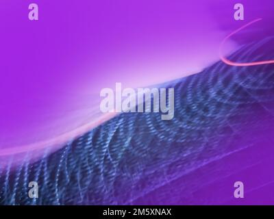 Rete neurale digitale sfondo dello spazio sfocato. Astratto futuristico lucido sfocato colore sfondo astratto. Foto Stock