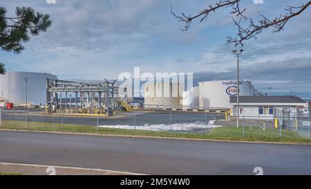 L'impianto imperiale di stoccaggio e distribuzione del petrolio esso Petrolium si trova sul lungomare della Nuova Scozia di Sydney. Foto Stock