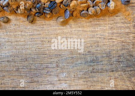 Caffè fagioli e Chocolate Chips su marmo Foto Stock
