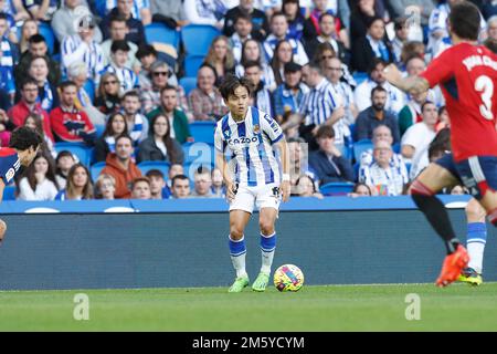 San Sebastian, Spagna. 31st Dec, 2022. Takefusa Kubo (Sociedad) Calcio : Spagnolo 'la Liga Santander' incontro tra Real Sociedad 2-0 CA Osasuna all'Arena reale di San Sebastian, Spagna . Credit: Mutsu Kawamori/AFLO/Alamy Live News Foto Stock