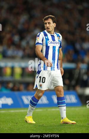 San Sebastian, Spagna. 31st Dec, 2022. Mikel Oyarzabal (Sociedad) Calcio : Spagnolo 'la Liga Santander' incontro tra Real Sociedad 2-0 CA Osasuna all'Arena reale di San Sebastian, Spagna . Credit: Mutsu Kawamori/AFLO/Alamy Live News Foto Stock