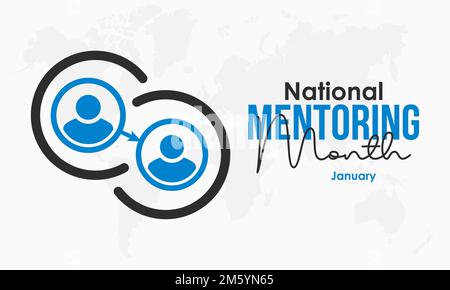 Concetto di disegno di illustrazione del vettore del mese nazionale di Mentoring osservato ogni gennaio Illustrazione Vettoriale