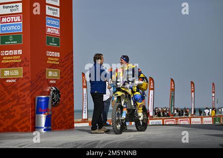 12 MICHEK Martin (cze), Orion - Moto Racing Group, KTM, Moto, azione durante la cerimonia di partenza del podio della Dakar 2023, il 31 dicembre 2022 presso Yanbu, Arabia Saudita - Foto: Gigi Soldano /DPPI/LiveMedia Foto Stock