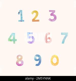 Vettore illustrazione set di font numerici Illustrazione Vettoriale