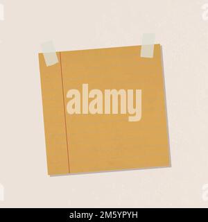 Vettore adesivo giornale notepaper con linea marrone Illustrazione Vettoriale