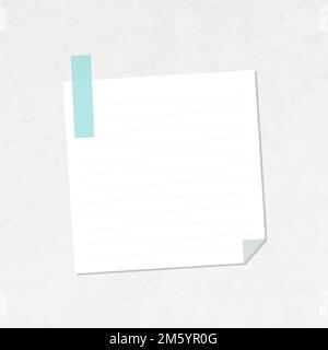 Carta da appunti con fodera bianca e adesivo a nastro Washi blu Illustrazione Vettoriale