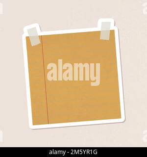 Vettore adesivo giornale notepaper con linea marrone Illustrazione Vettoriale