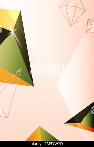 Vettore banner con motivi geometrici di forma verde retrò Illustrazione Vettoriale