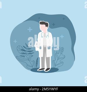 Medico, medico sanitario pfrofessionale vettore di carattere Illustrazione Vettoriale