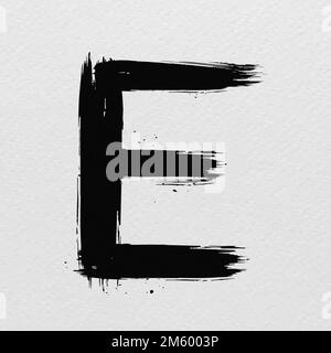 Lettera e grunge vettore di stile font disegnato a mano Illustrazione Vettoriale