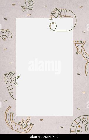 Modello di animali su un vettore modello di scheda marrone Illustrazione Vettoriale