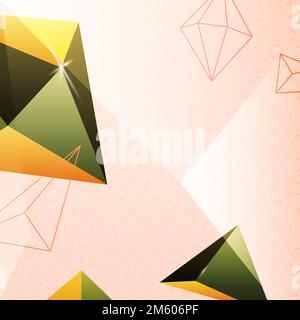 Vettore banner con motivi geometrici di forma verde retrò Illustrazione Vettoriale