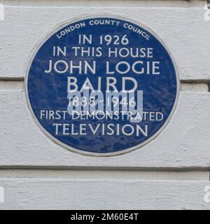 Targa blu John Logie Baird Foto Stock