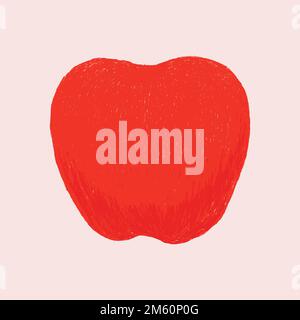 Vettore colorato di frutta di mela disegnata a mano Illustrazione Vettoriale