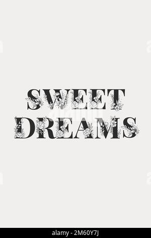 Girly Sweet Dreams parola tipografia vettore di scrittura Illustrazione Vettoriale
