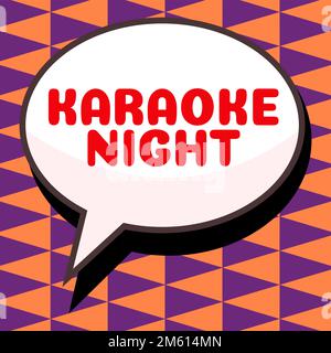 Didascalia di testo che presenta Karaoke Night. Internet Concept intrattenimento cantare insieme alla musica strumentale suonata da una macchina Foto Stock