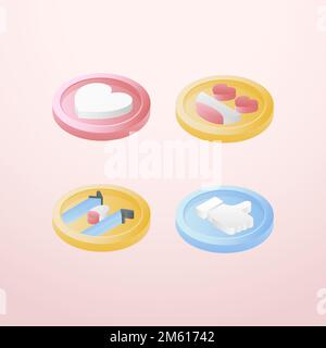 Vettore di raccolta delle varie emoticon Illustrazione Vettoriale