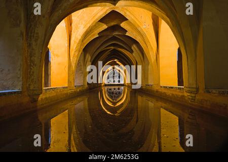 Bagni di Dona Maria de Padilla nell'Alkazar di Siviglia Foto Stock