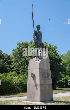 Luglio 10 2022, Toronto Ontario Canada. Il monuemnt di Edward Hanlan all'isola di Toronto. Luke Durda/Alamy Foto Stock