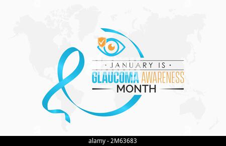 Vector banner modello di progettazione concetto di National Glaucoma consapevolezza mese osservato ogni gennaio Illustrazione Vettoriale