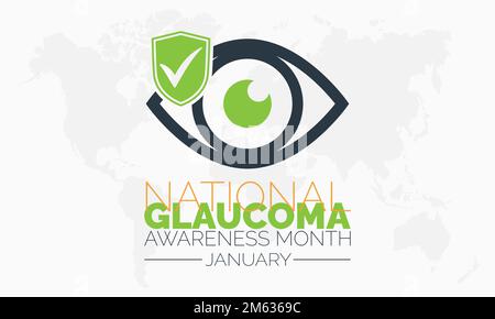 Vector banner modello di progettazione concetto di National Glaucoma consapevolezza mese osservato ogni gennaio Illustrazione Vettoriale