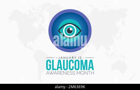 Vector banner modello di progettazione concetto di National Glaucoma consapevolezza mese osservato ogni gennaio Illustrazione Vettoriale