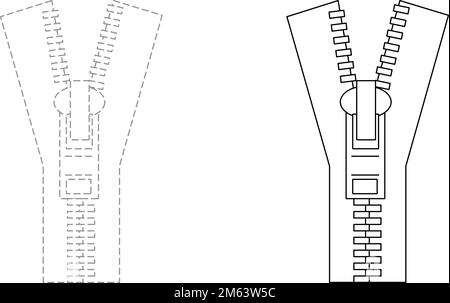 Traccia e colore per bambini, vettore zip Illustrazione Vettoriale