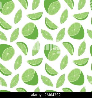 Motivo senza cuciture vettoriale sezioni lime Illustrazione Vettoriale